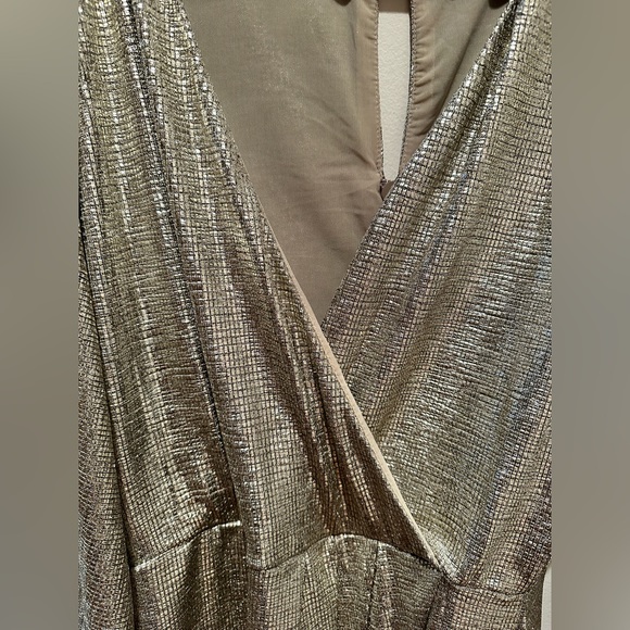 RACHEL Roy Wrap Gold Metallic Off Shoulder Dress - Picture 11 of 12